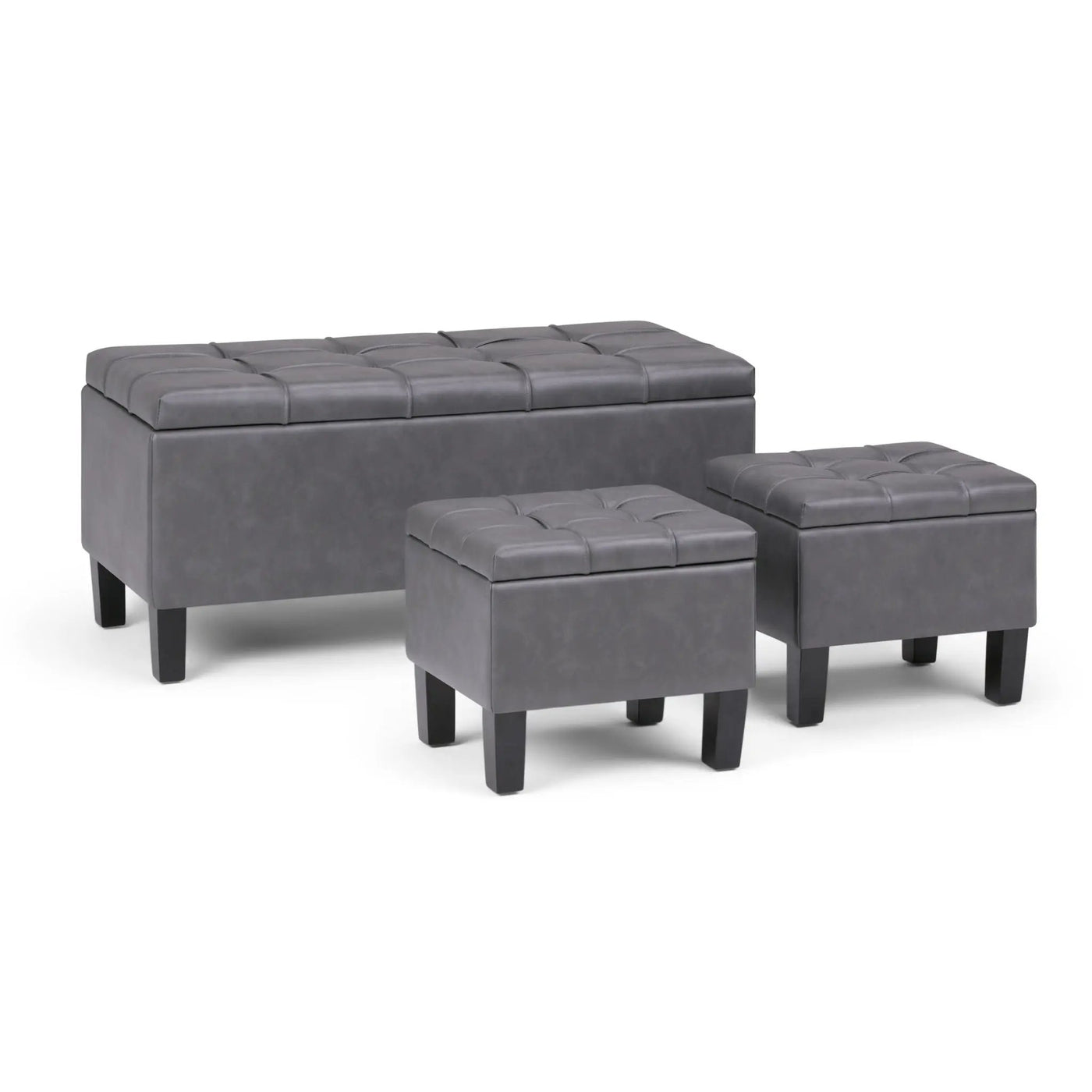 Dover - 3 Piece Storage Ottoman Contemporary Design by HouseOfZazla