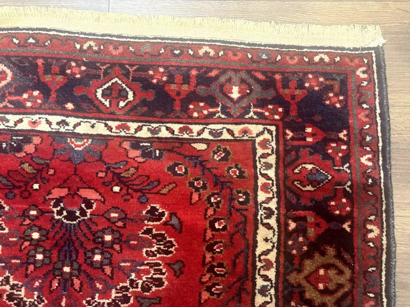 Red Persian Rug 2.6 x 6.8, Floral, Antique Per'sian Carpet, Persian Malayer Rug, Hamadan Rug by Jewel Rugs