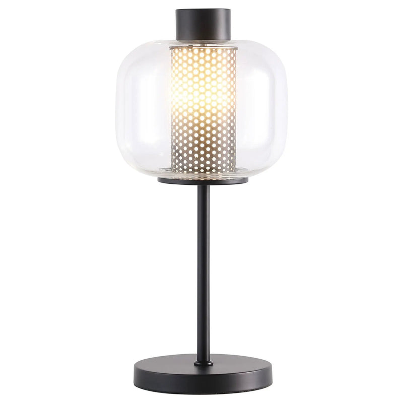 Ingrid 22-inch Glass Shade Bedside Table Lamp Black by Unique Piece Furniture