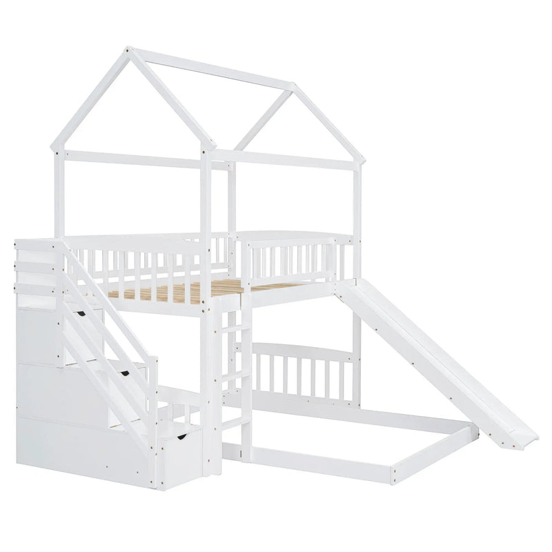 House Bunk Bed With Slide by HouseOfZazla