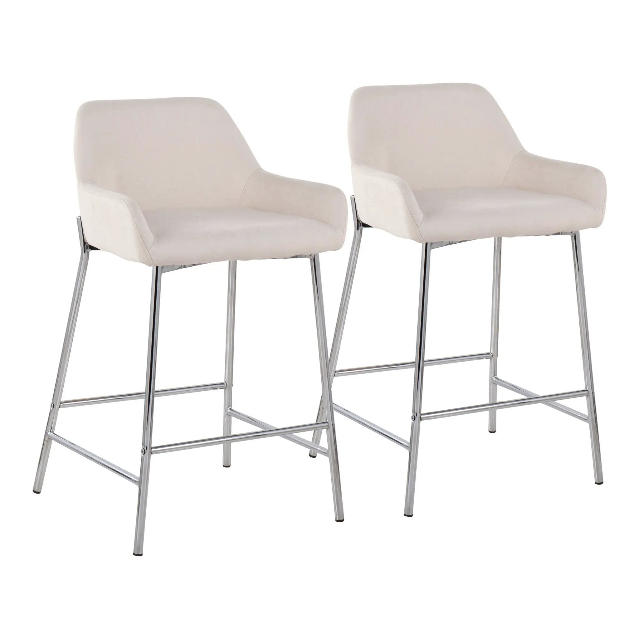 Daniella - Contemporary Fixed Height Counter Stool With Metal Legs (Set of 2) by HouseOfZazla