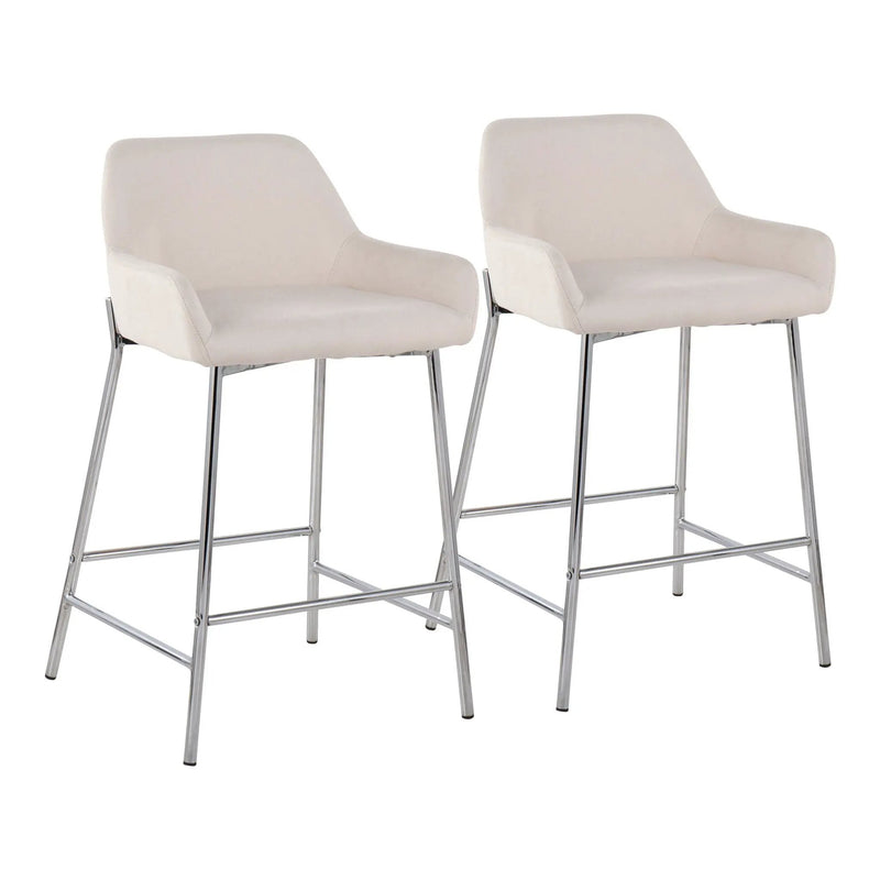 Daniella - Contemporary Fixed Height Counter Stool With Metal Legs (Set of 2) by HouseOfZazla
