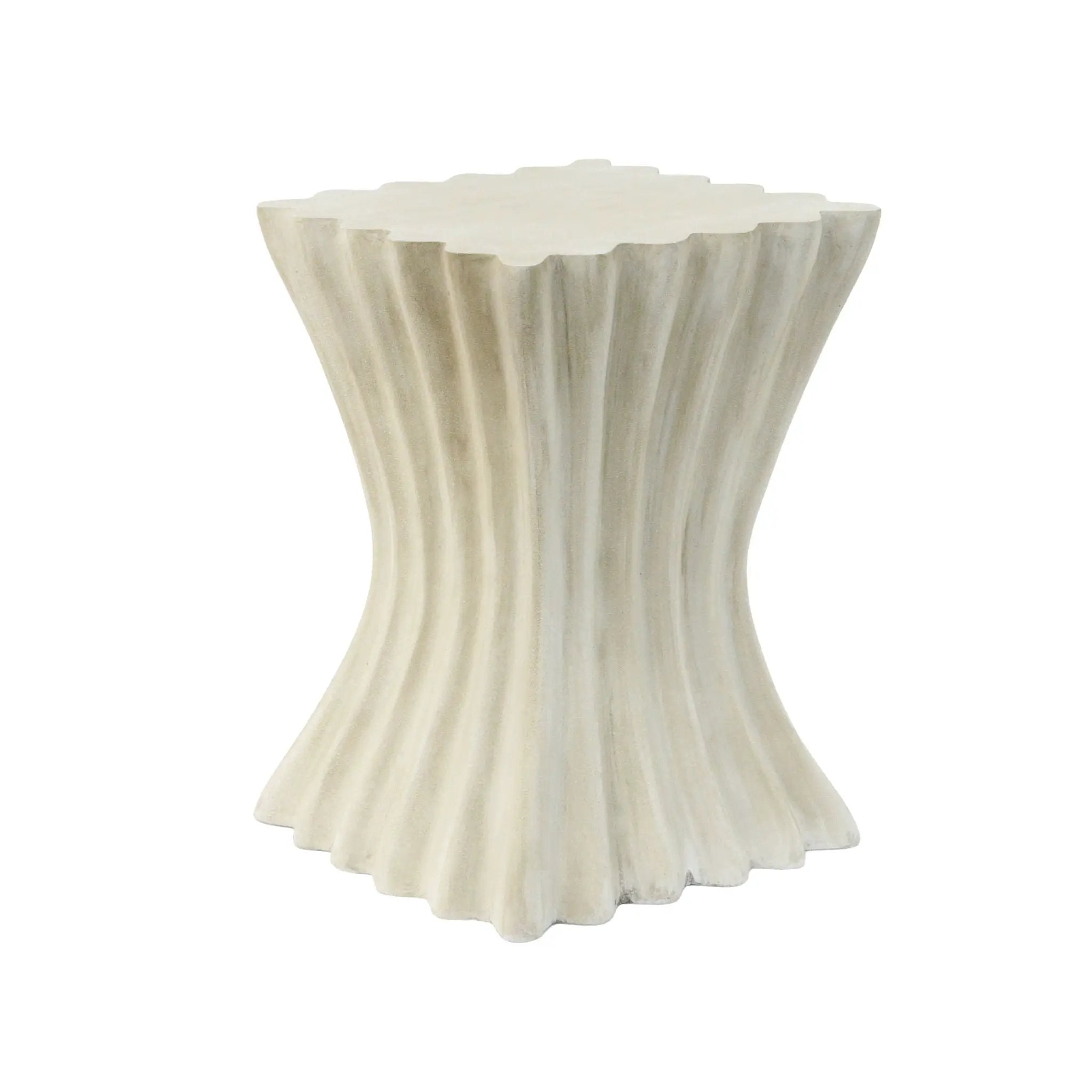 Mgo Archaistic Wavy Side Table - Antique Sandstone by HouseOfZazla