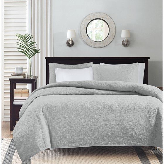 Reversible Quilt Set Grey Full/Queen by HouseOfZazla