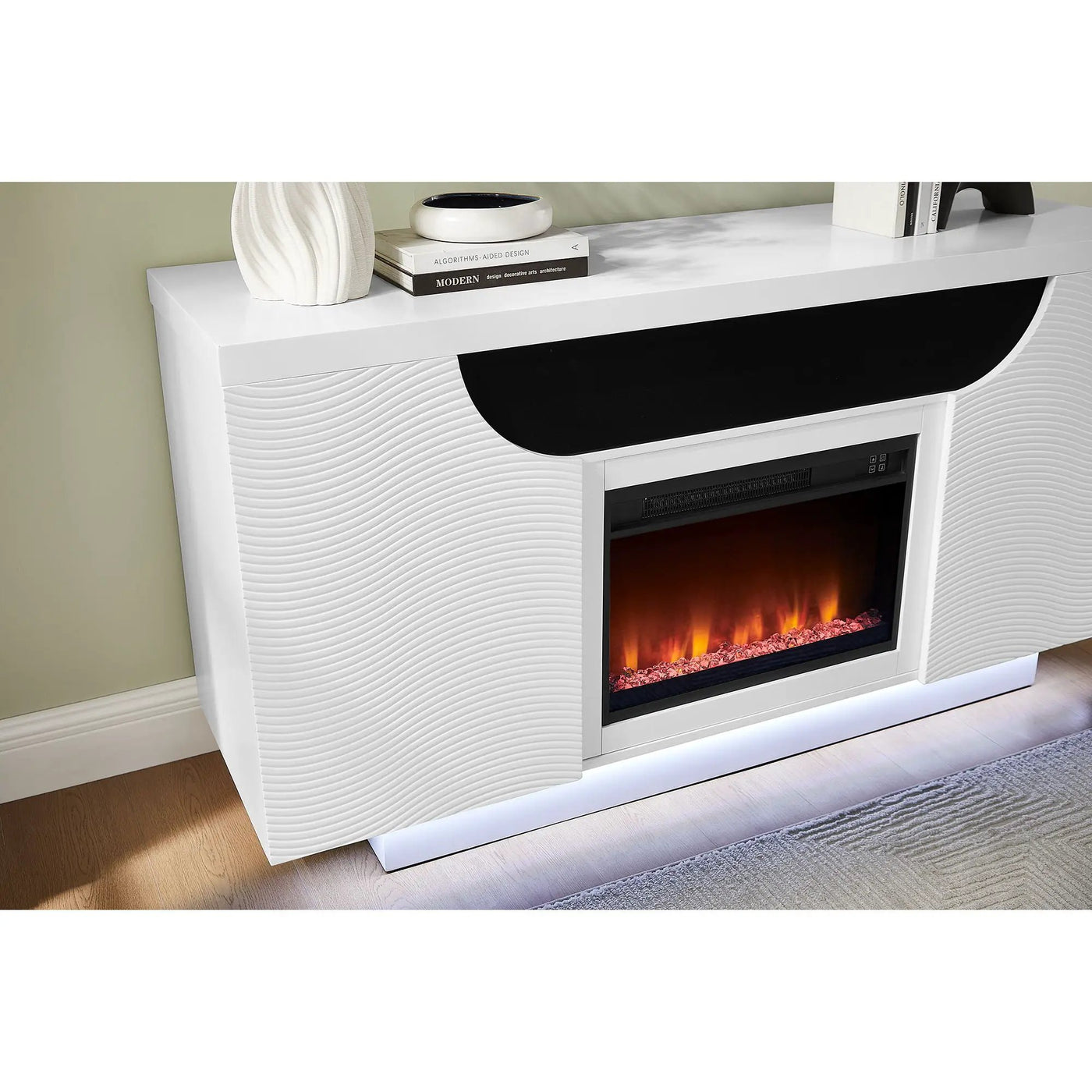 Alessia - Electric Fireplace With Multi Color LED And Flame Settings by HouseOfZazla