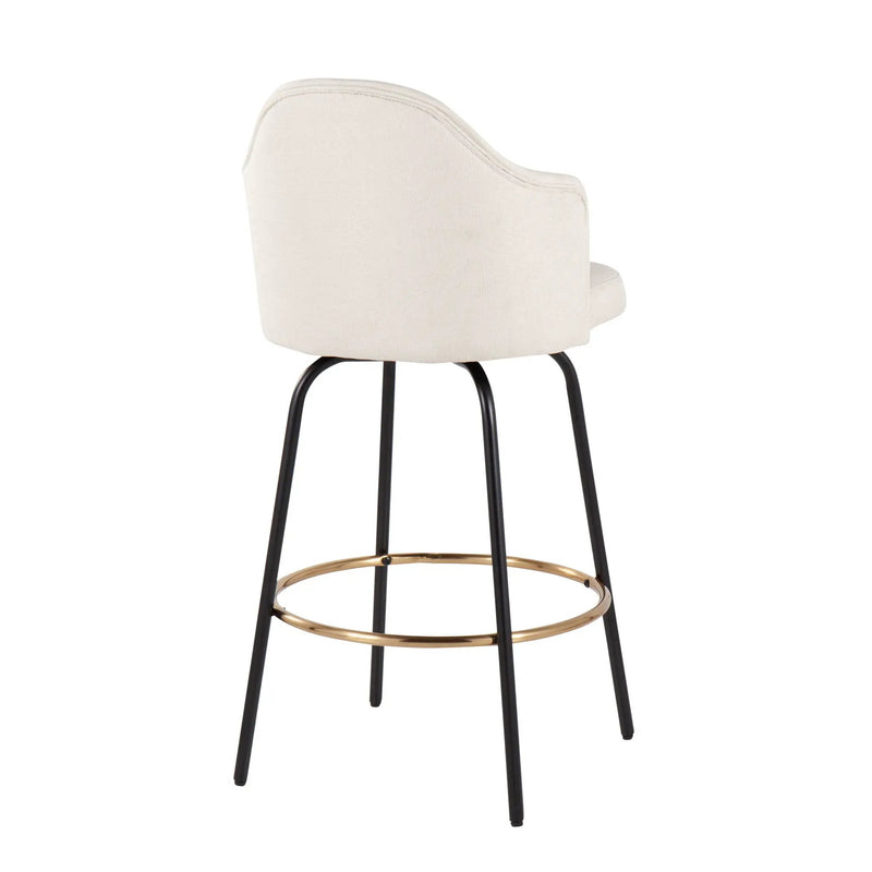 Ahoy - Contemporary Fixed Height Counter Stool Round Footrest (Set of 2) by HouseOfZazla