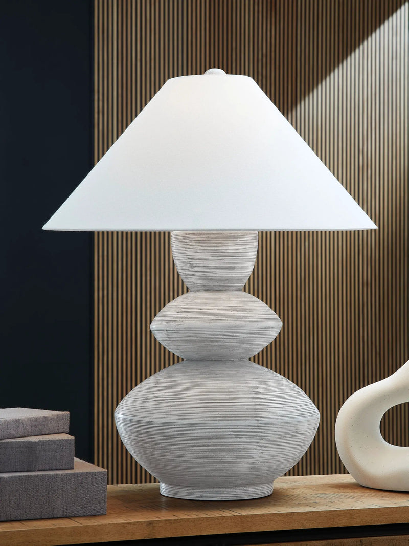Brickdon - Poly Table Lamp - Distressed White by Unique Piece Furniture