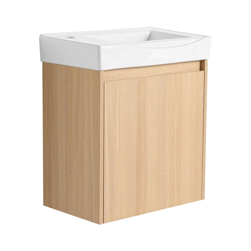 Modern Bathroom Vanity With Ceramic Basin, Wall Mounted Floating Sink Combo, Storage Cabinet by Unique Piece Furniture