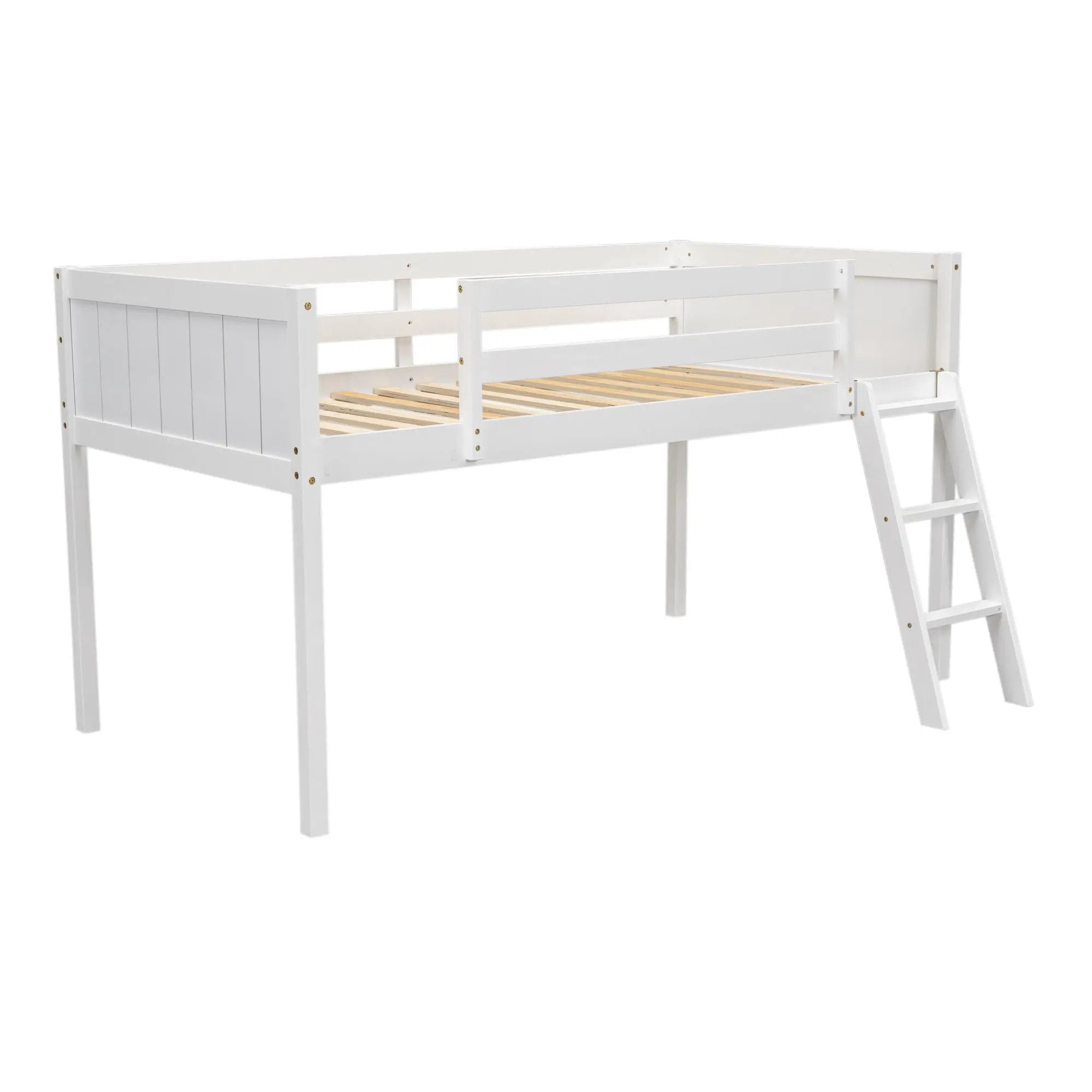 Low Loft Bed With Adjustable Ladder