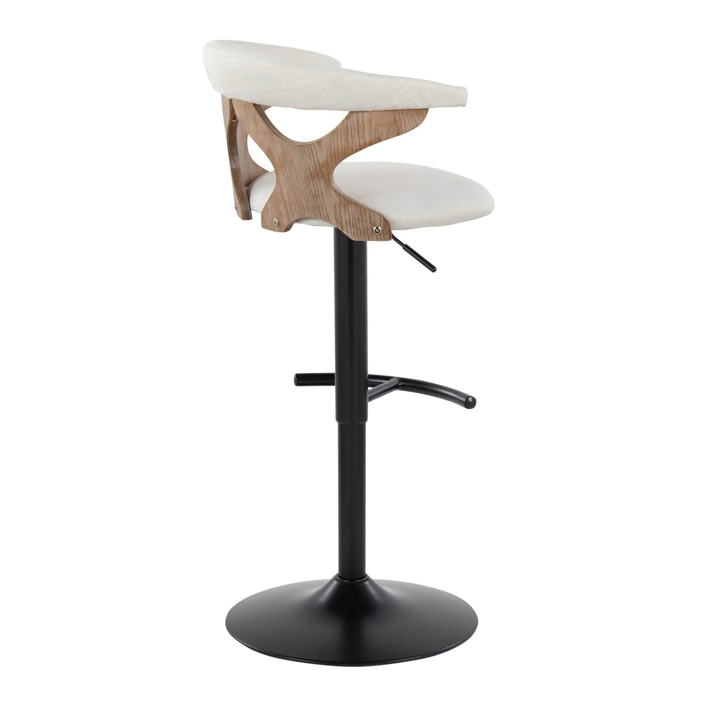Gardenia - Contemporary Adjustable Barstool & Swivel With Rounded T Footrest (Set of 2) by HouseOfZazla