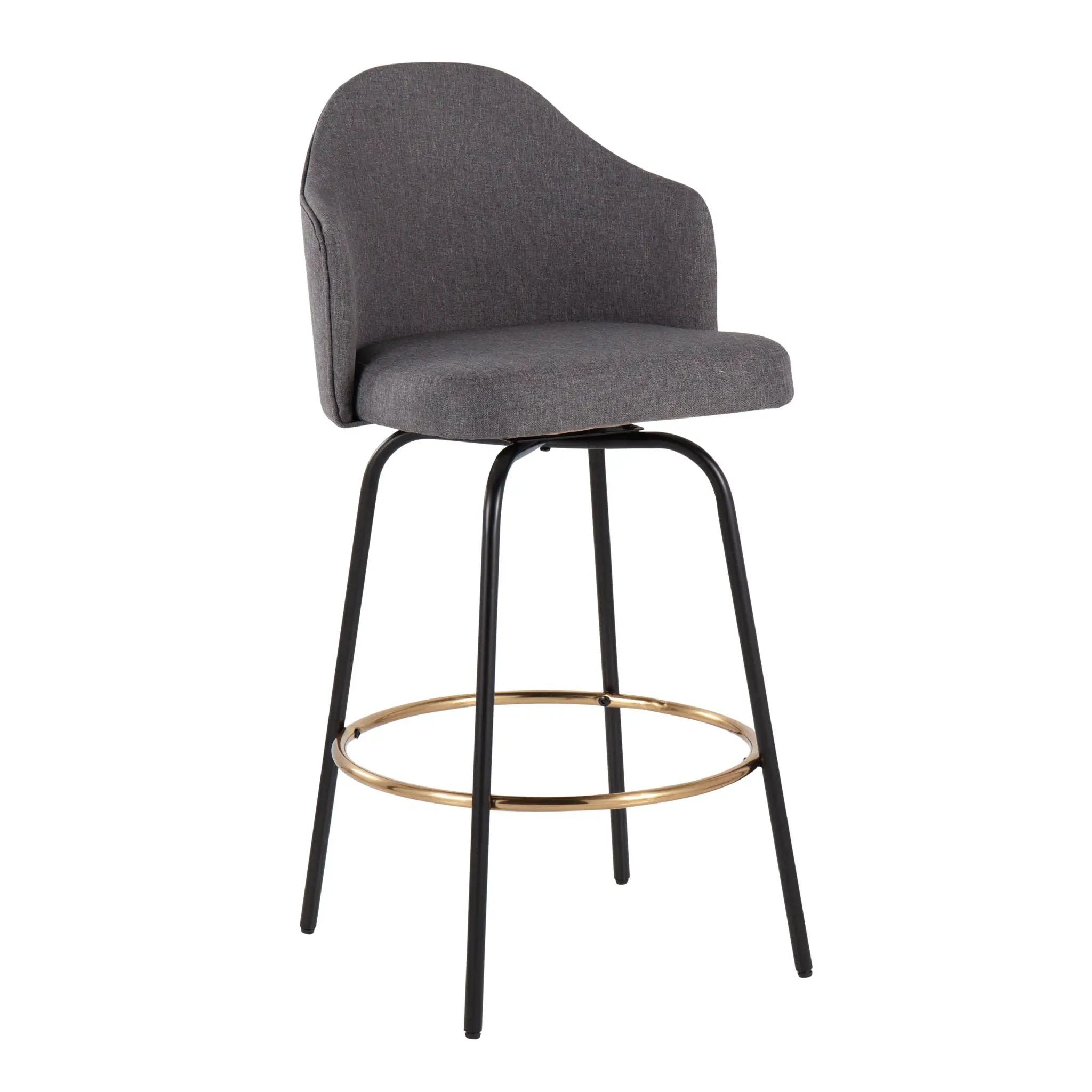 Ahoy - Contemporary Fixed Height Counter Stool Round Footrest (Set of 2) by HouseOfZazla