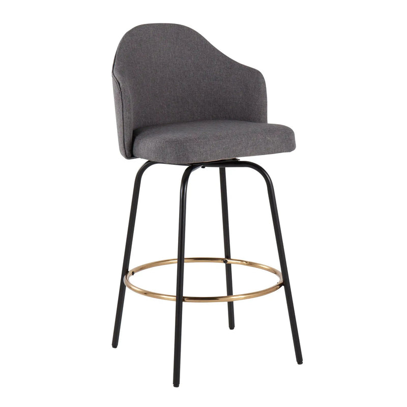 Ahoy - Contemporary Fixed Height Counter Stool Round Footrest (Set of 2) by HouseOfZazla