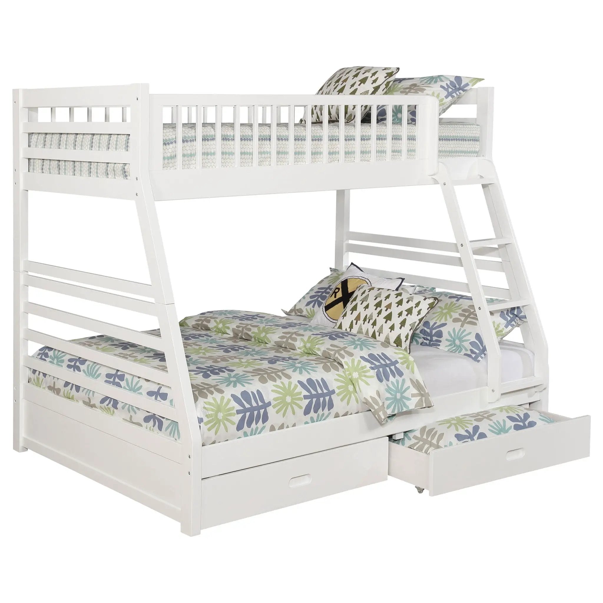 Ashton 2-drawer Wood Twin Over Full Bunk Bed White by Unique Piece Furniture