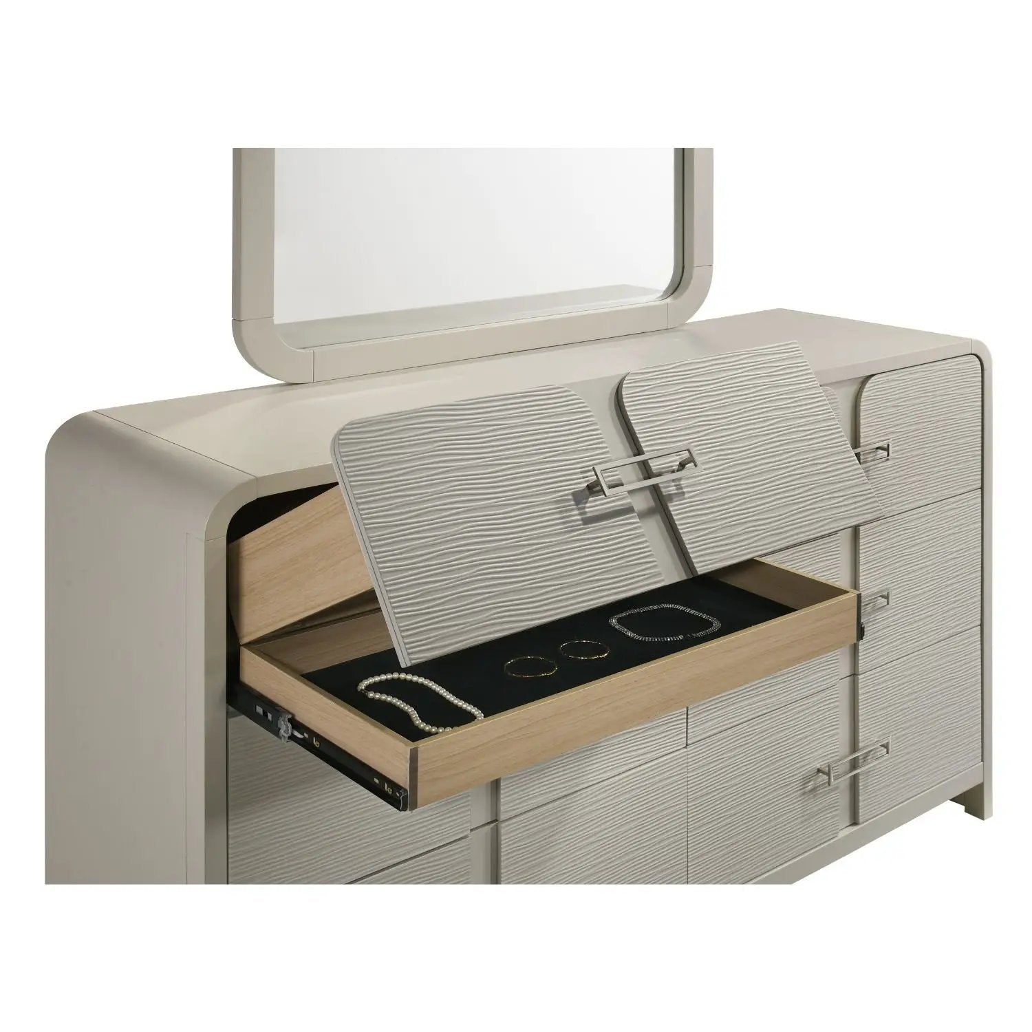 Aria - 6 Drawer Dresser - Beige by HouseOfZazla