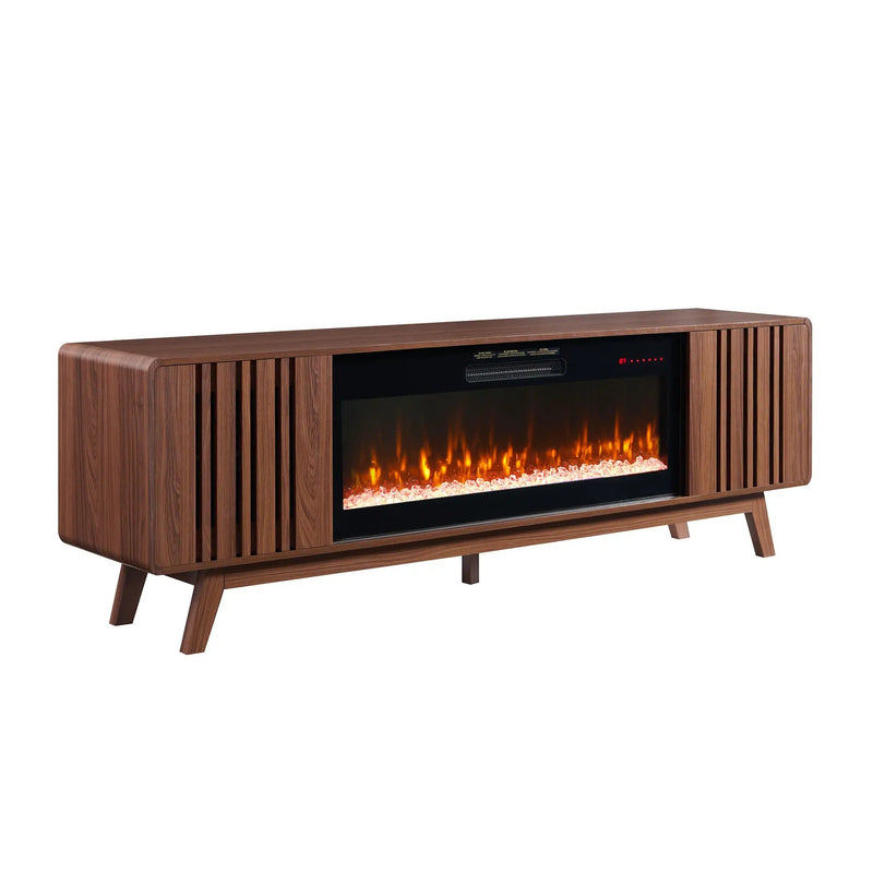 78 Inch Mid-Century Modern Electric Fireplace TV Stand, photo 2 of 10