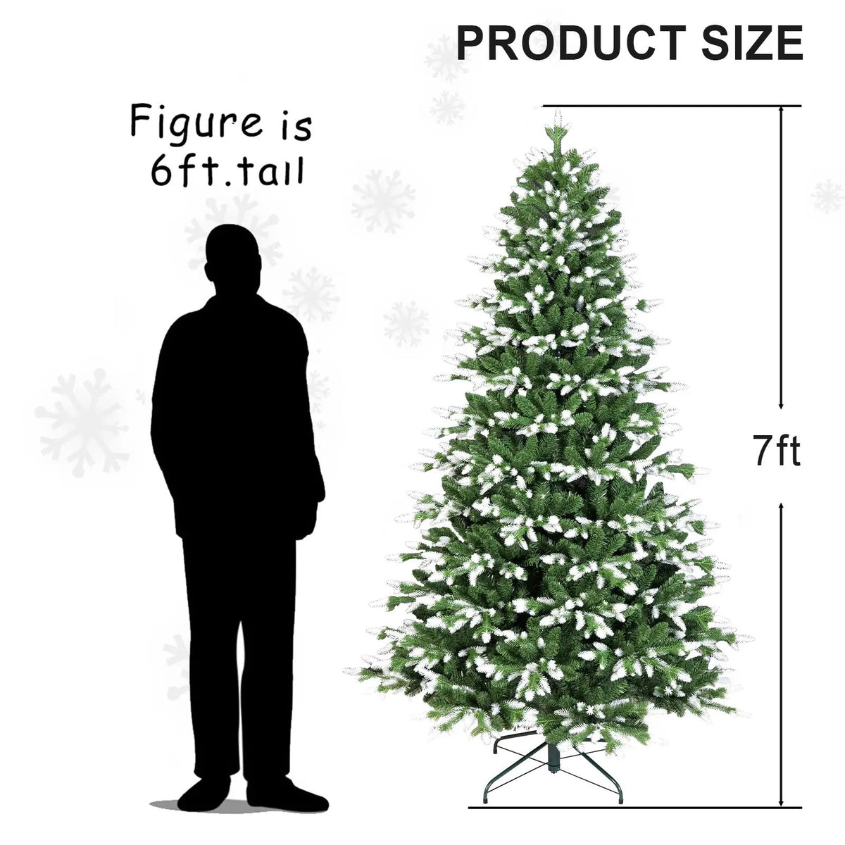 5FT Artificial Christmas Tree with White‑Tipped PE & PVC Mixed Tips by HouseOfZazla