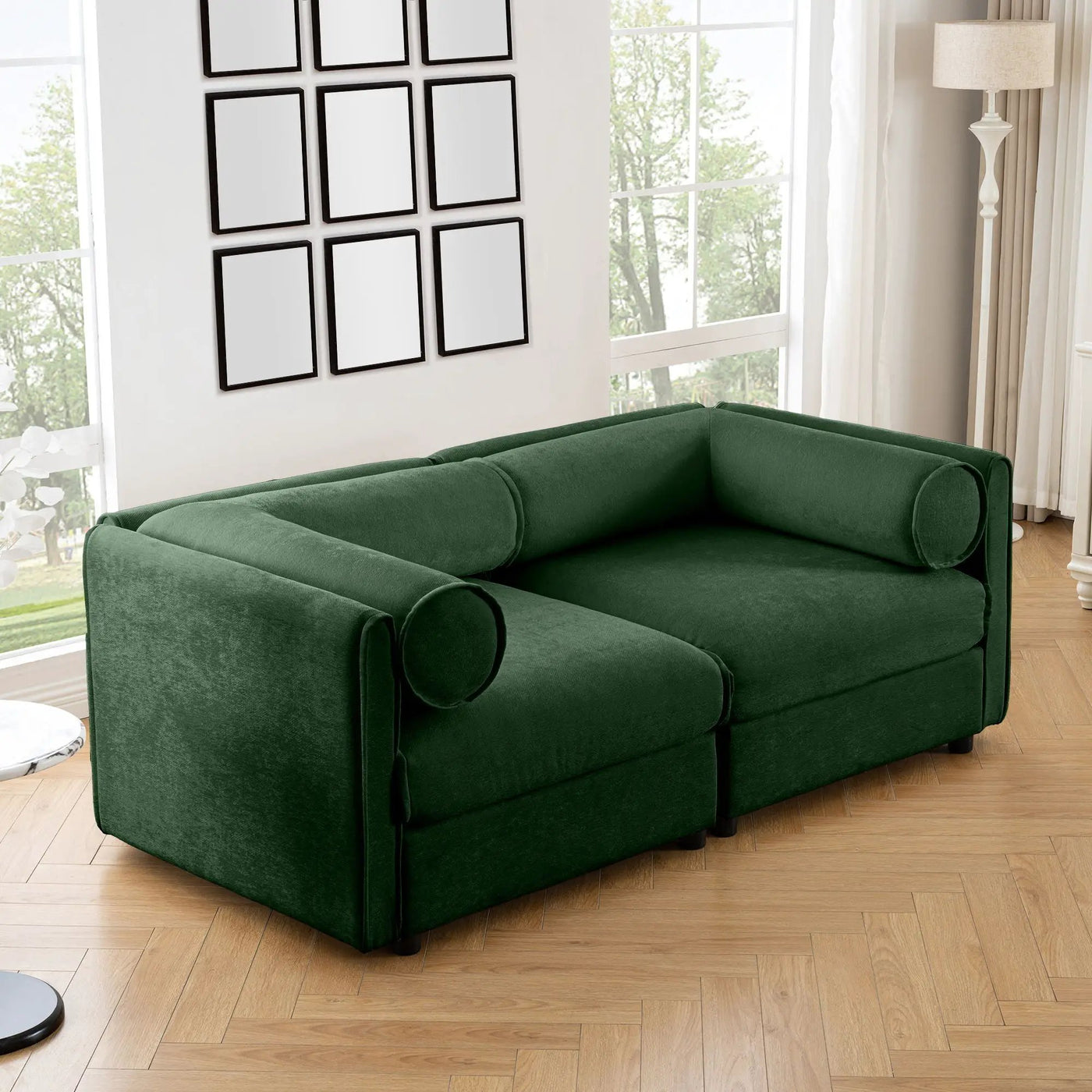 Stylish Sofa With Storage Seat And Cylindrical Backrest by Unique Piece Furniture