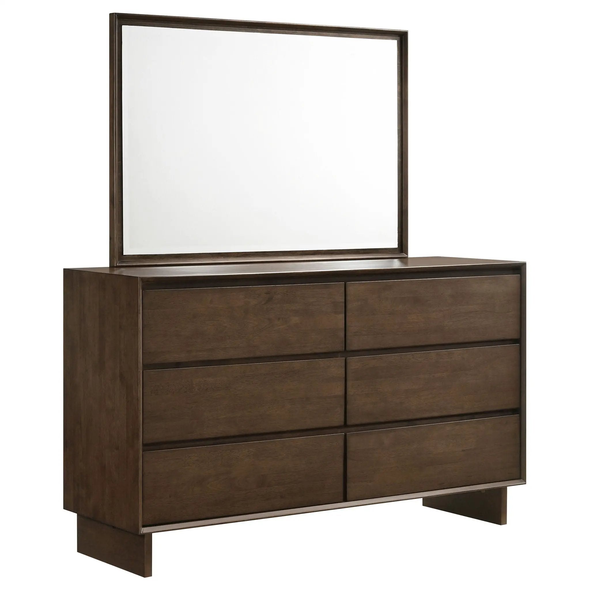 Glenwood 6-drawer Dresser and Mirror Warm Brown by Unique Piece Furniture