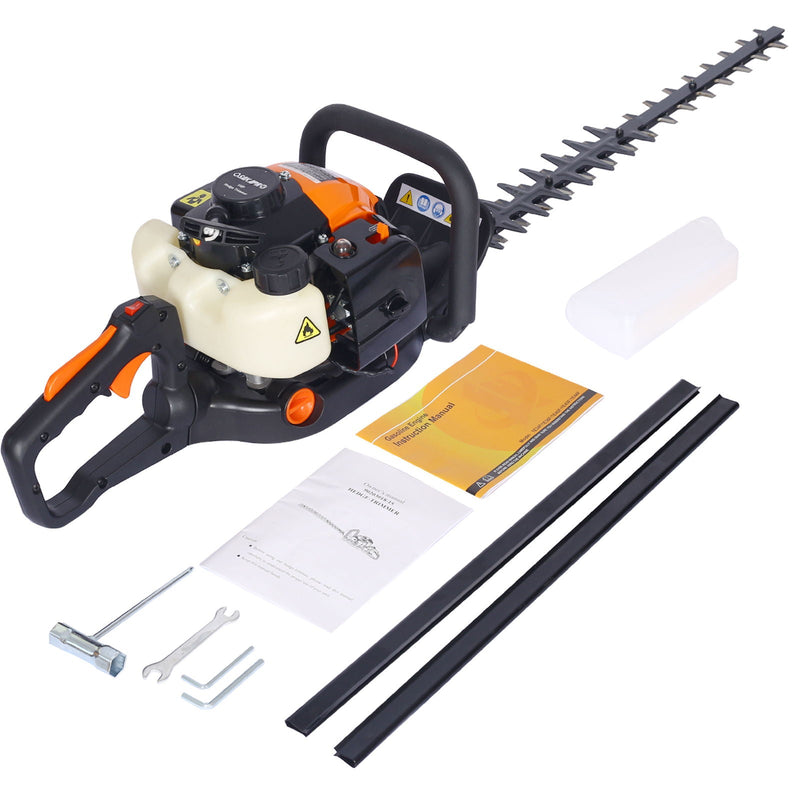 26Cc Gas Powered Hedge Trimmer With Double Sided Blade And Recoil Start - Orange by HouseOfZazla