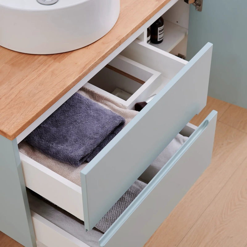 36-Inch Double Drawer + Single Door Wall-Mounted Bathroom Vanity, photo 3 of 10
