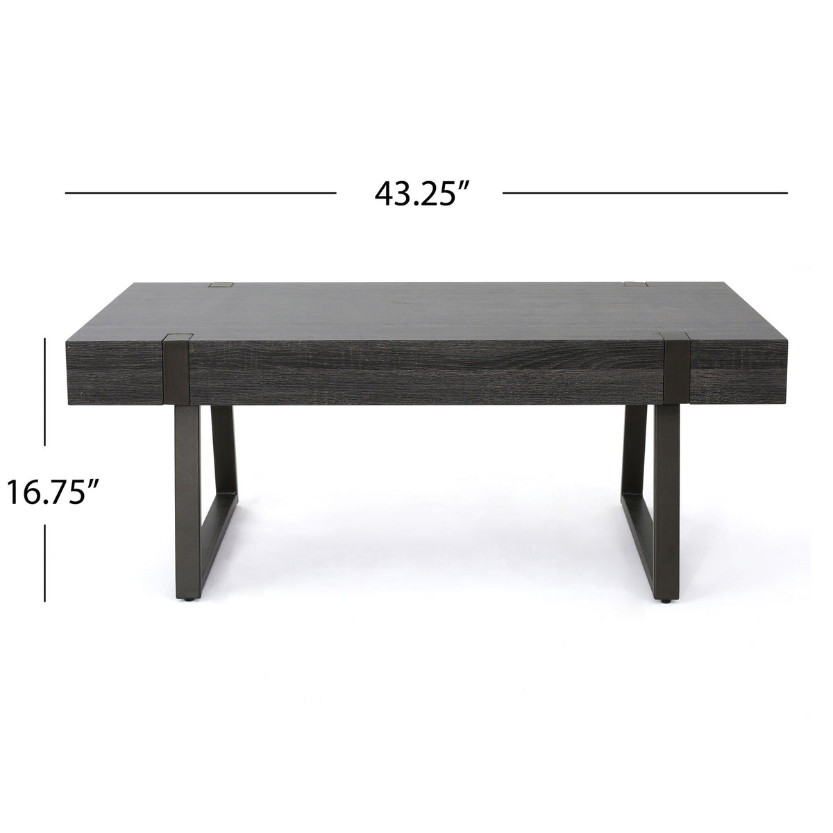 Abitha Coffee Table With Industrial Powder Coated Metal Legs, photo 3 of 8