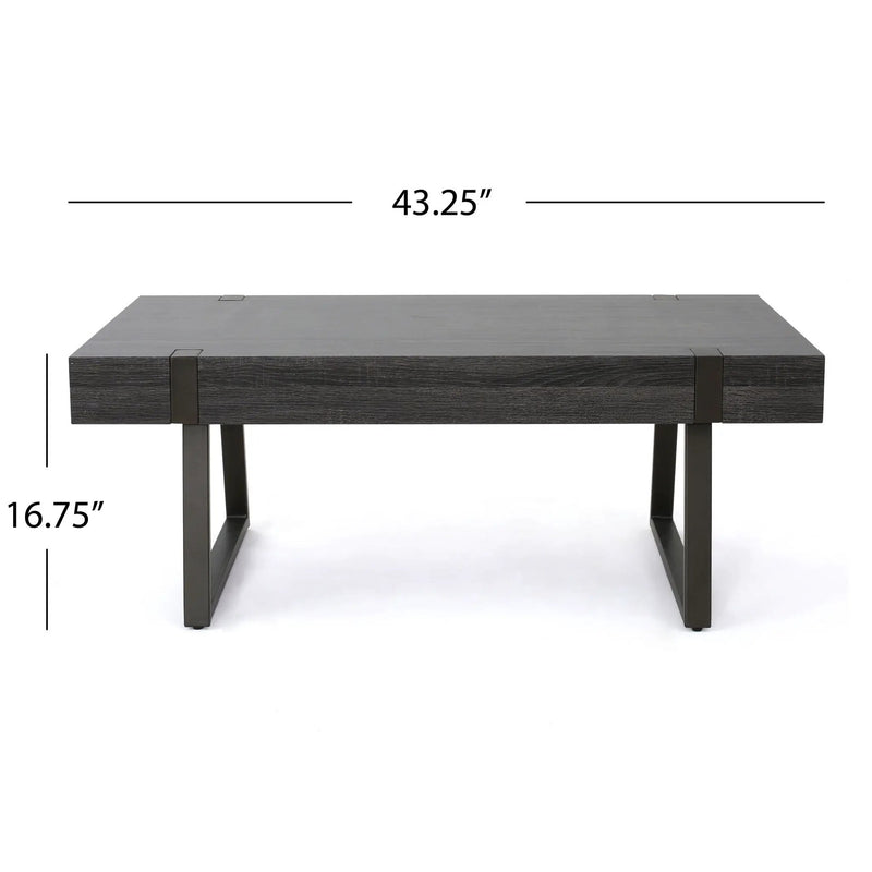 Abitha Coffee Table With Industrial Powder Coated Metal Legs by HouseOfZazla