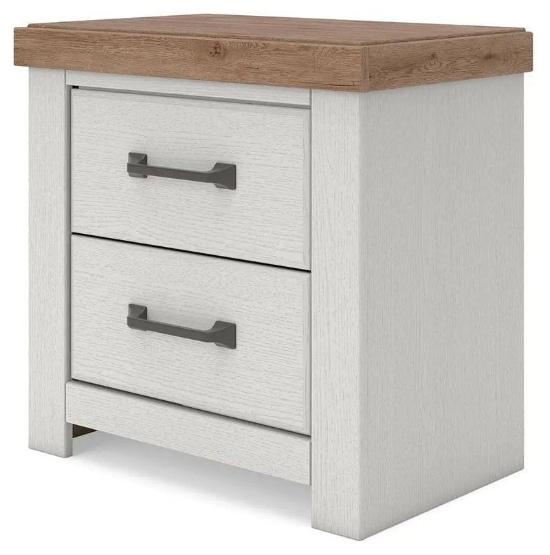 Savonport - Two Drawer Night Stand - White / Brown by Unique Piece Furniture