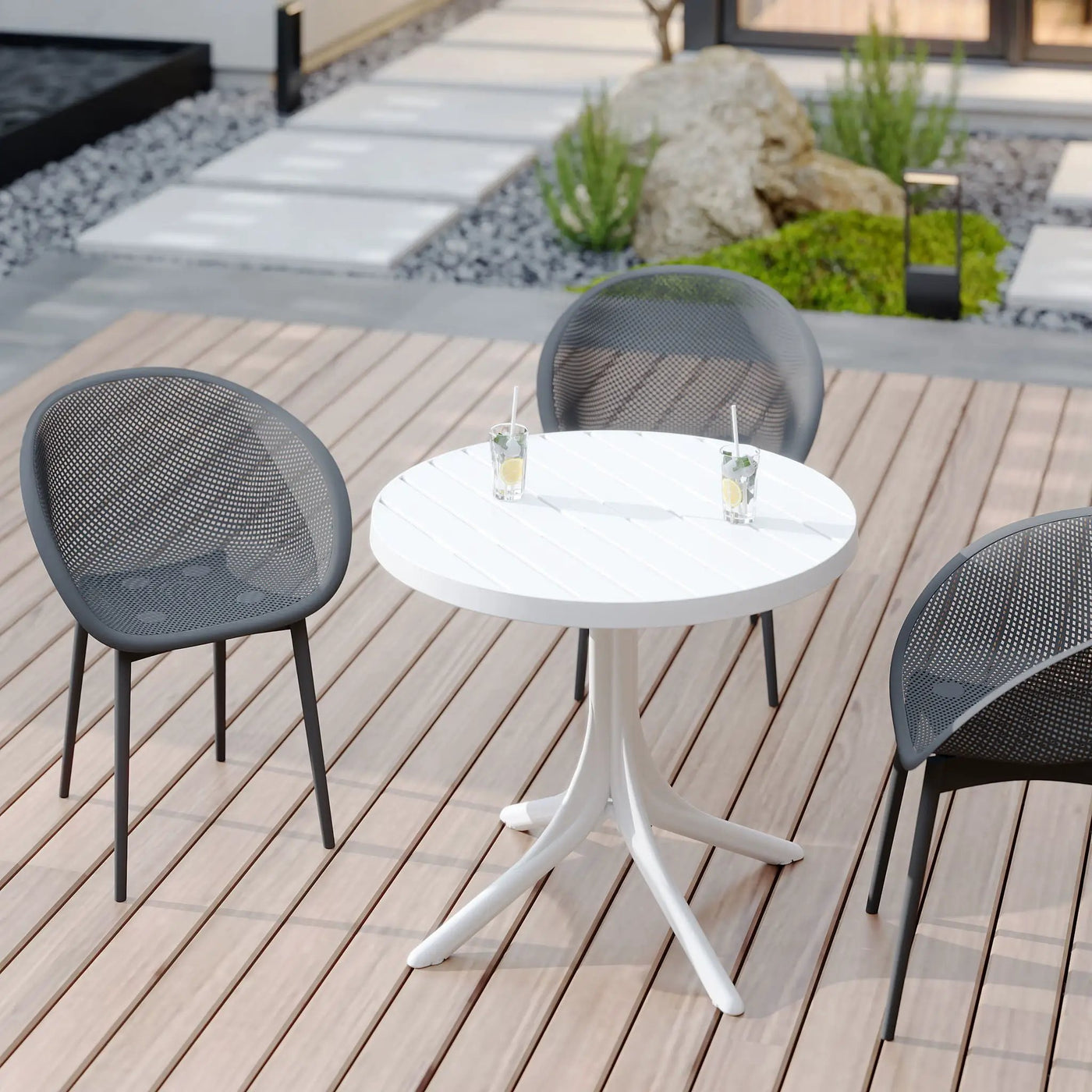 Modern Lounge Chair Set With Round Table by HouseOfZazla