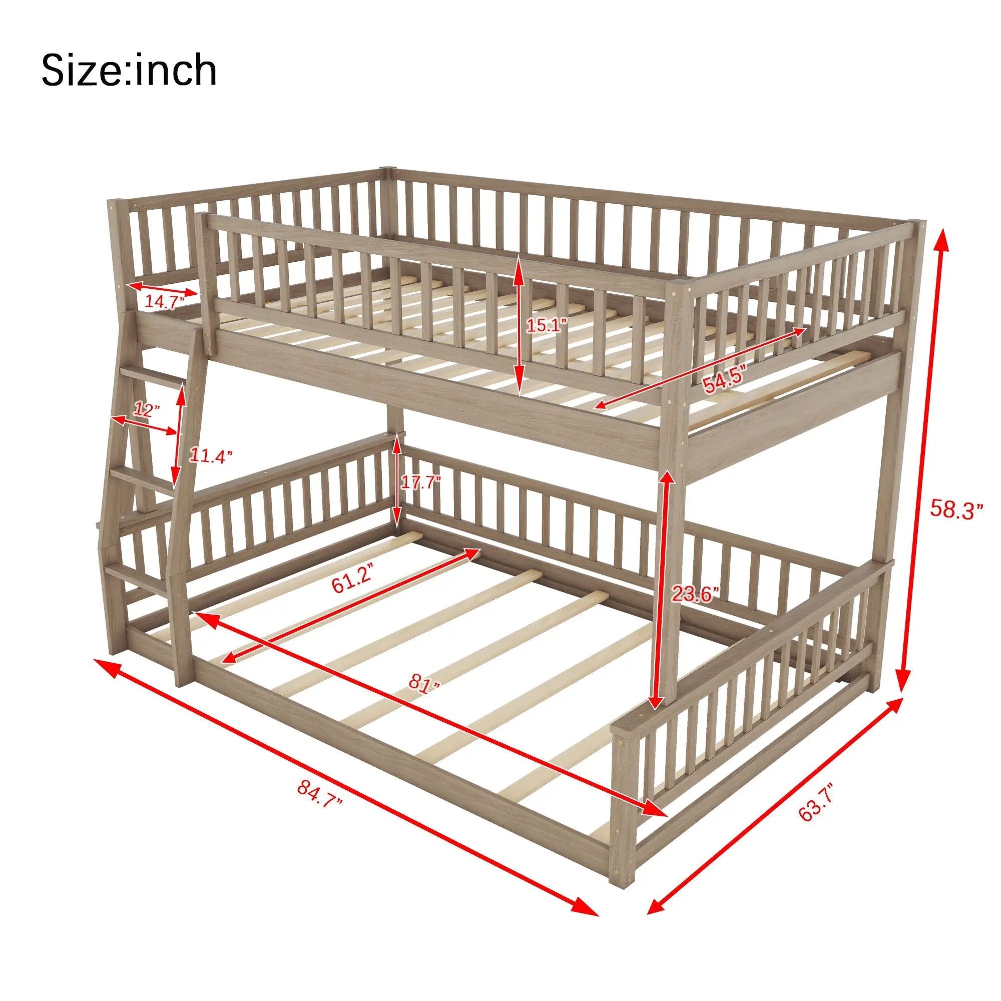 Bunk Bed With Ladder And Guardrails by Unique Piece Furniture
