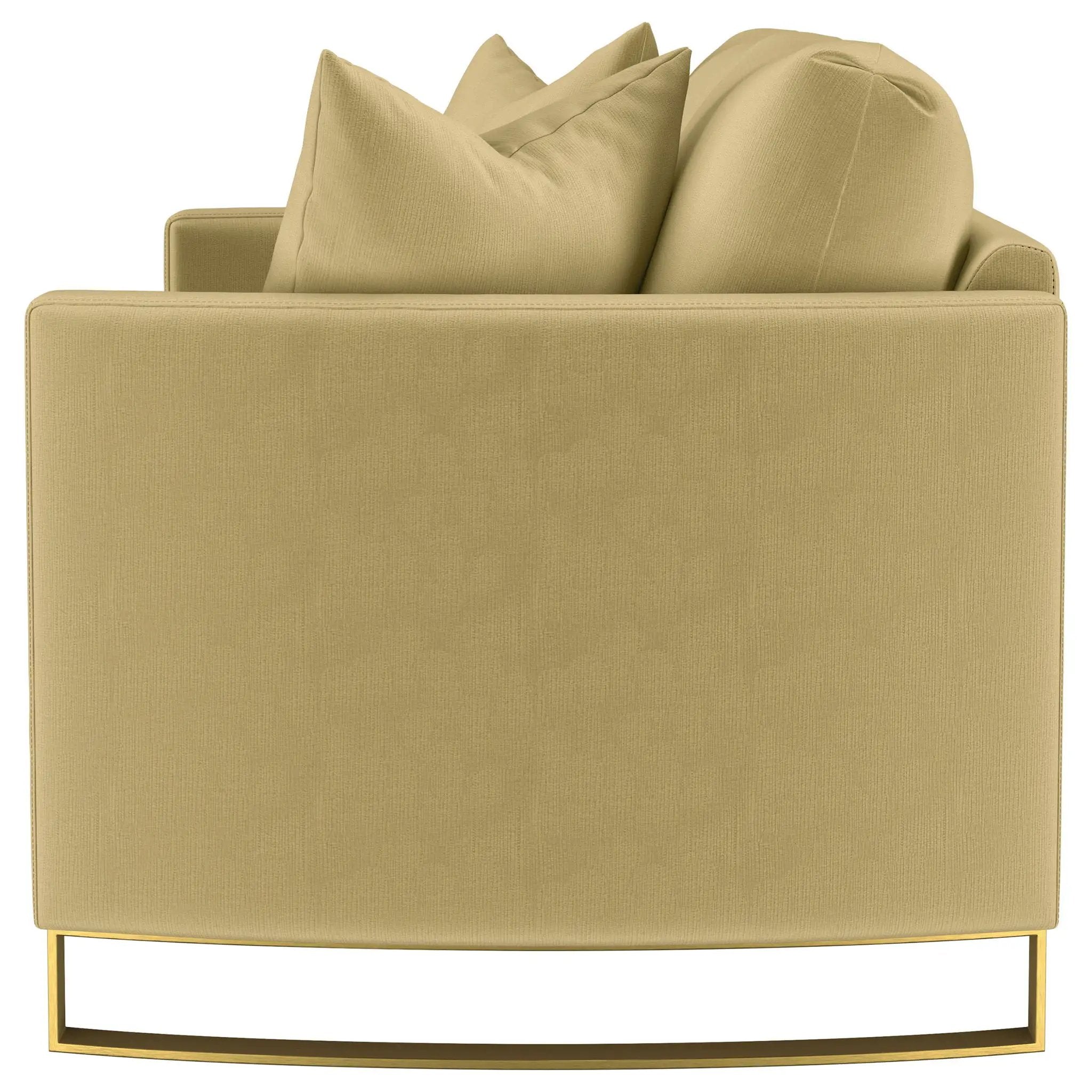 Corliss Upholstered Curved Track Arm Loveseat Camel by Unique Piece Furniture