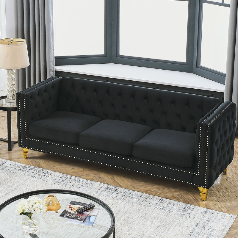 Modern Sofa With Button Tufting, Upholstered Couch For Living Room by HouseOfZazla