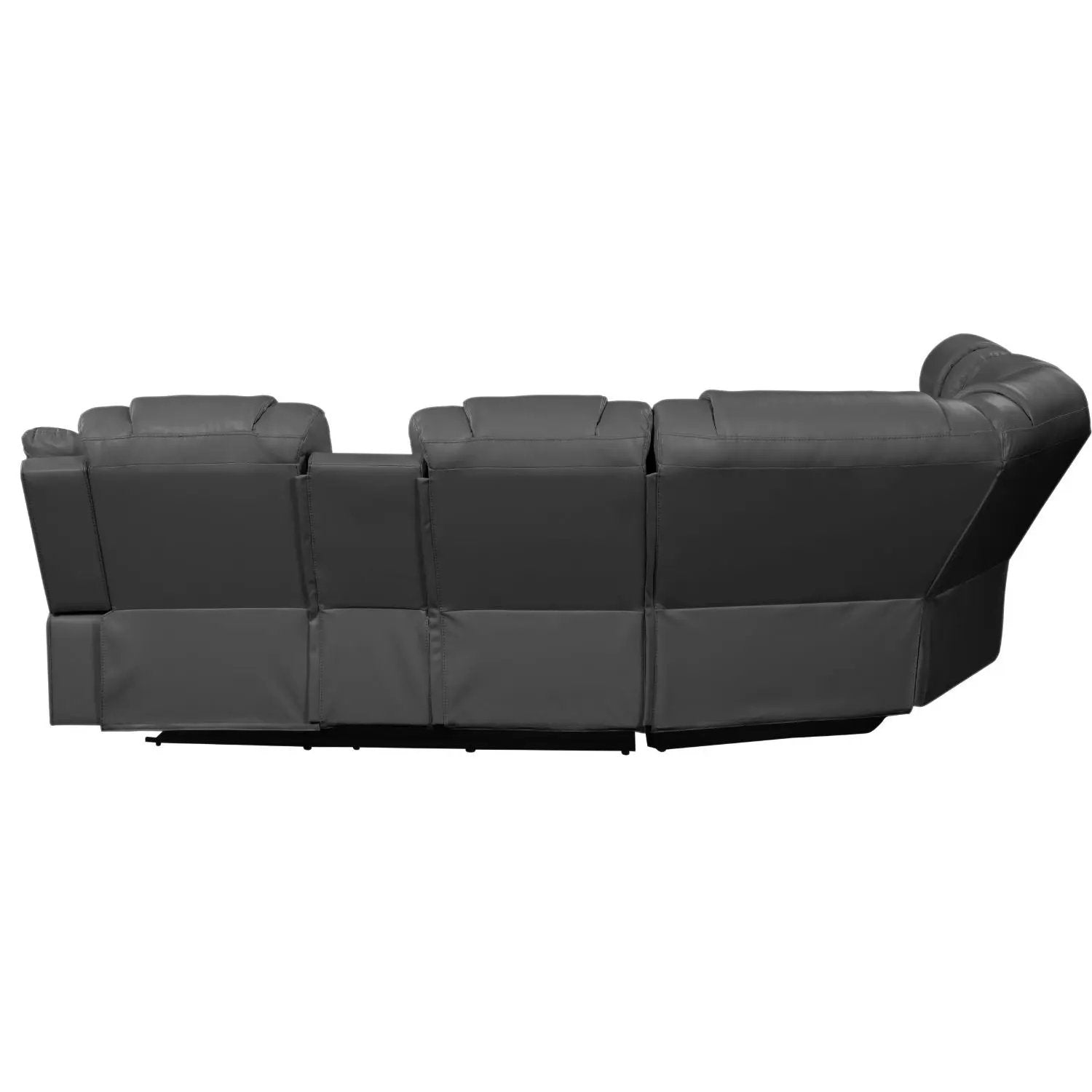 Challenger - Recliner Sectional Sofa, Built In USB, C Ports & Bluetooth by HouseOfZazla