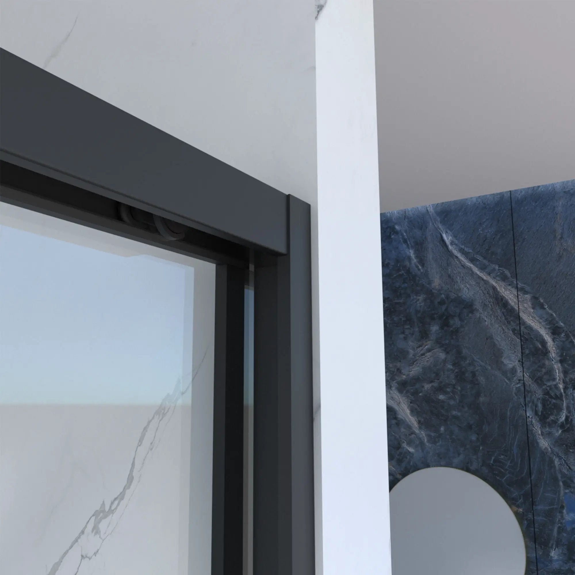 Frame Double Sliding Shower Door, Bypass Bathroom Sliding Door With Premium Clear Tempered Glass, Hardware Sliding Glass Shower Enclosure - Matte Black by HouseOfZazla
