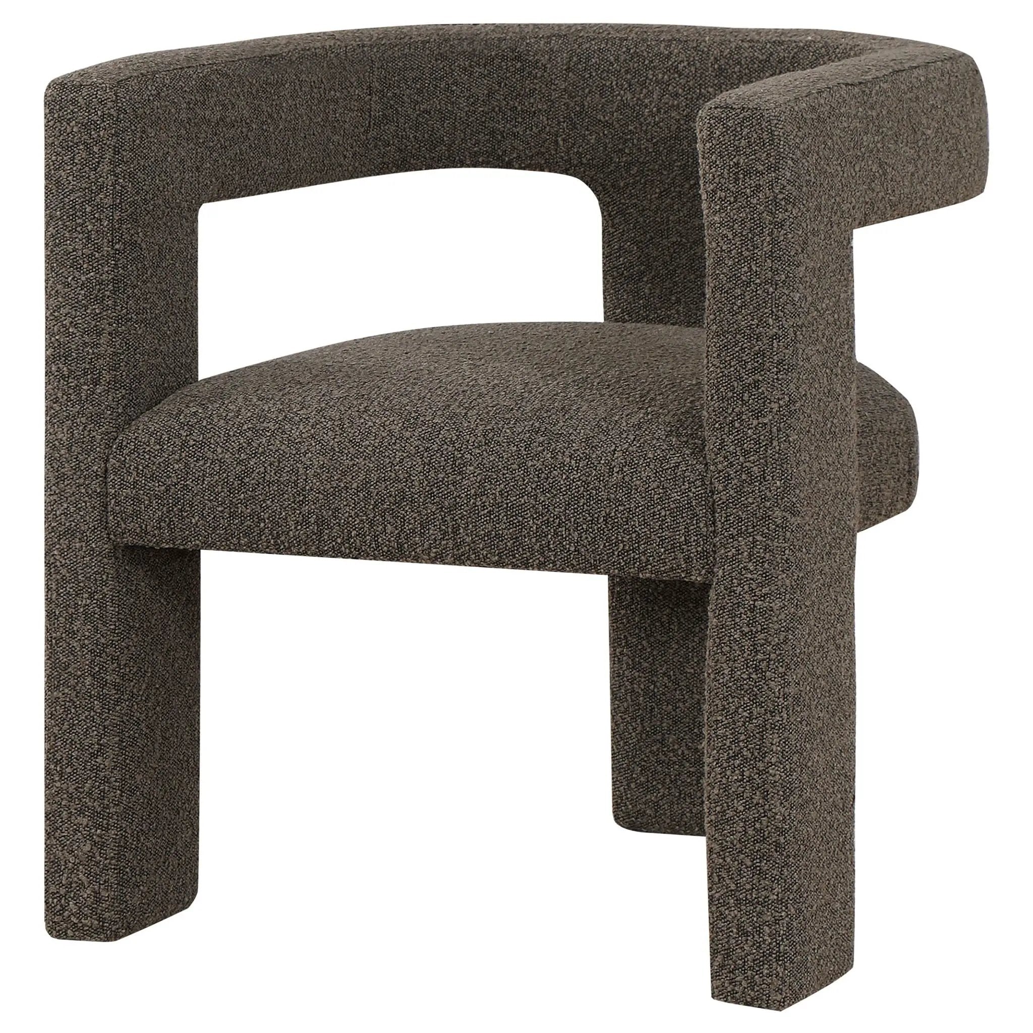 Petra Boucle Upholstered Accent Side Chair Chocolate Brown by Unique Piece Furniture