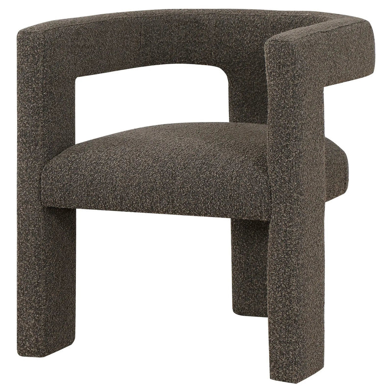 Petra Boucle Upholstered Accent Side Chair Chocolate Brown by Unique Piece Furniture
