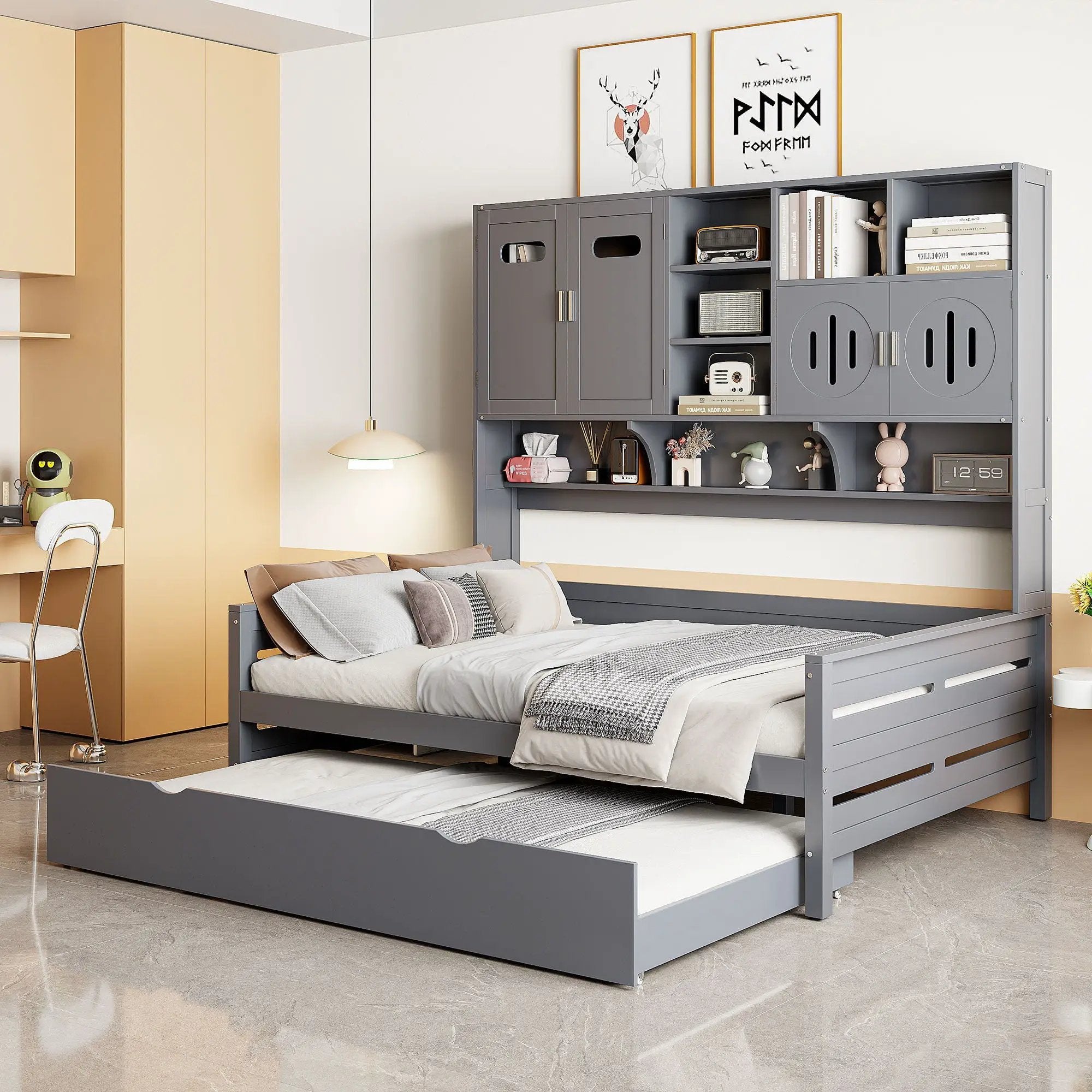 Daybed With All-In-One Cabinet And Shelf by Unique Piece Furniture