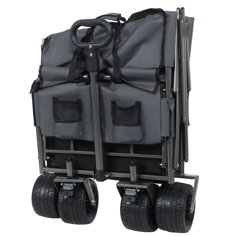 3-in-1 Convertible Folding Wagon Cart with Bench Seat & Storage by HouseOfZazla