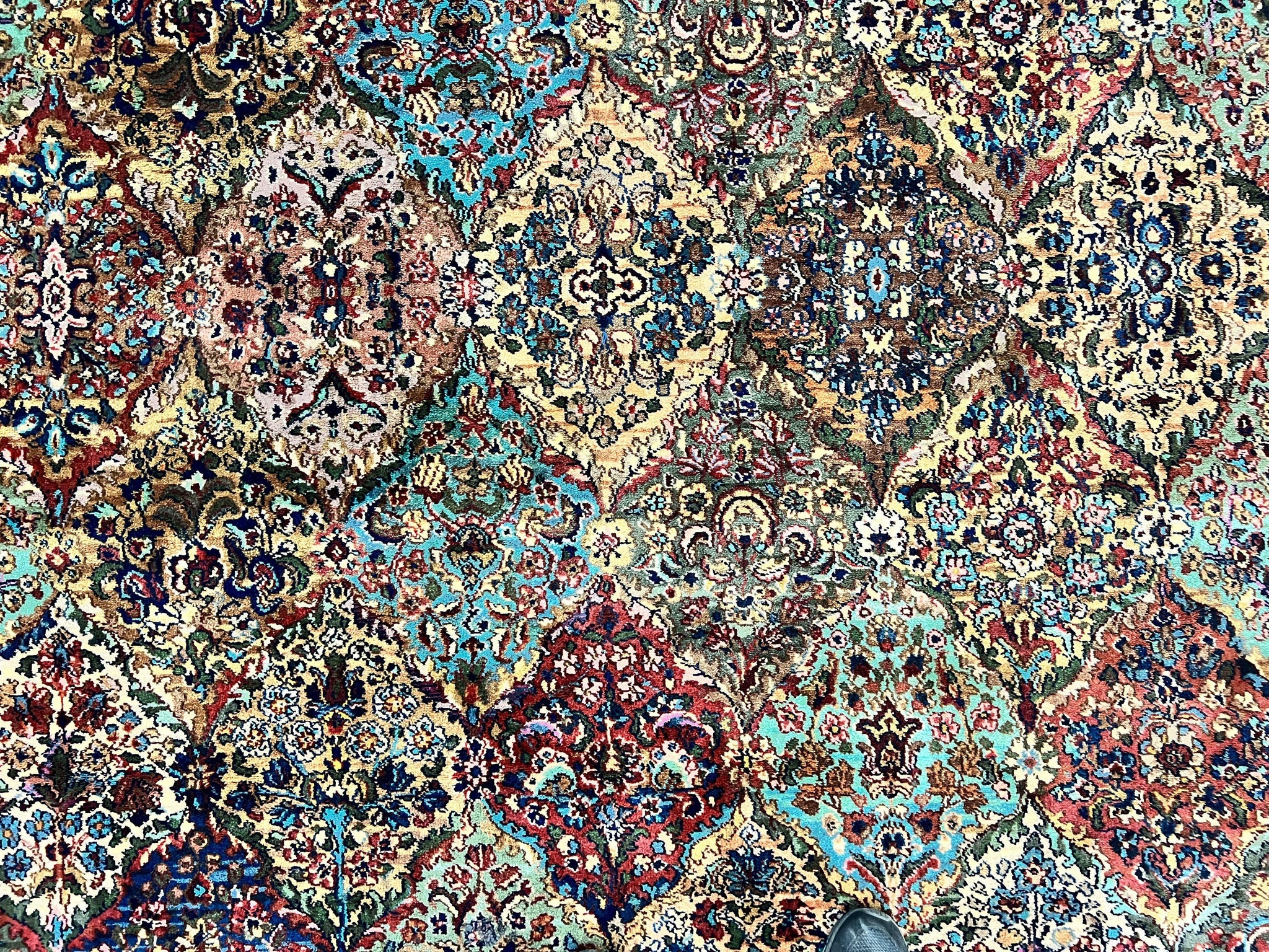 Karastan Multicolor Panel Kirman Rug #717, Wool Karastan Rug 12 x 16, Extra Large Karastan Area Rug, Original Karastan Collection 700 Series by Jewel Rugs