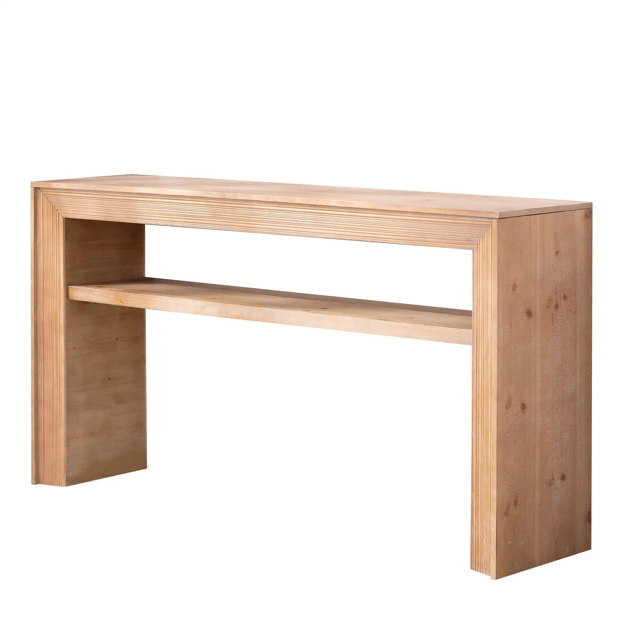 Console Table With Storage Shelf - Antique Natural / Light Natural / Natural by Unique Piece Furniture