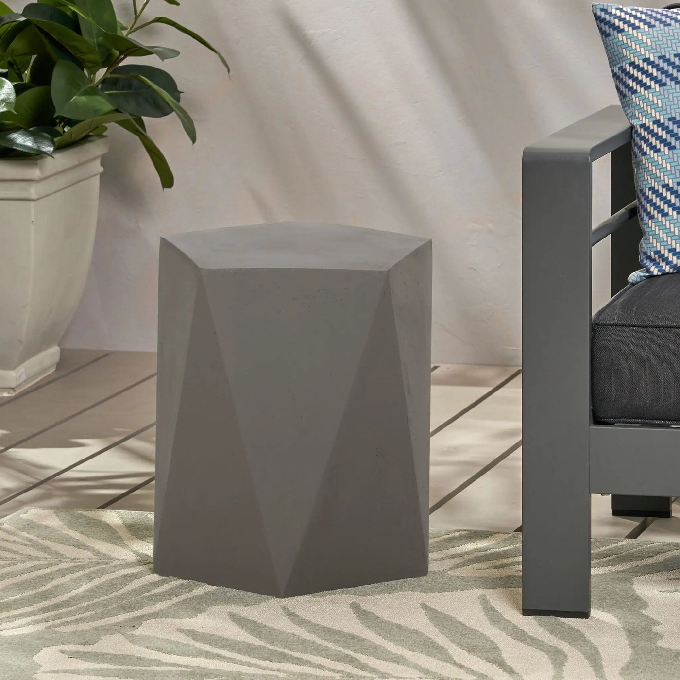 Side Table With Geometric Design by Unique Piece Furniture