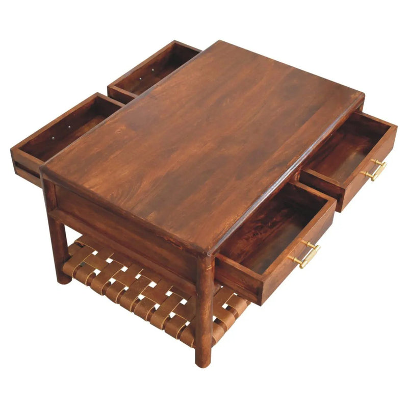 Regency - Woven Console Table With 2 Drawers - Brown by Unique Piece Furniture