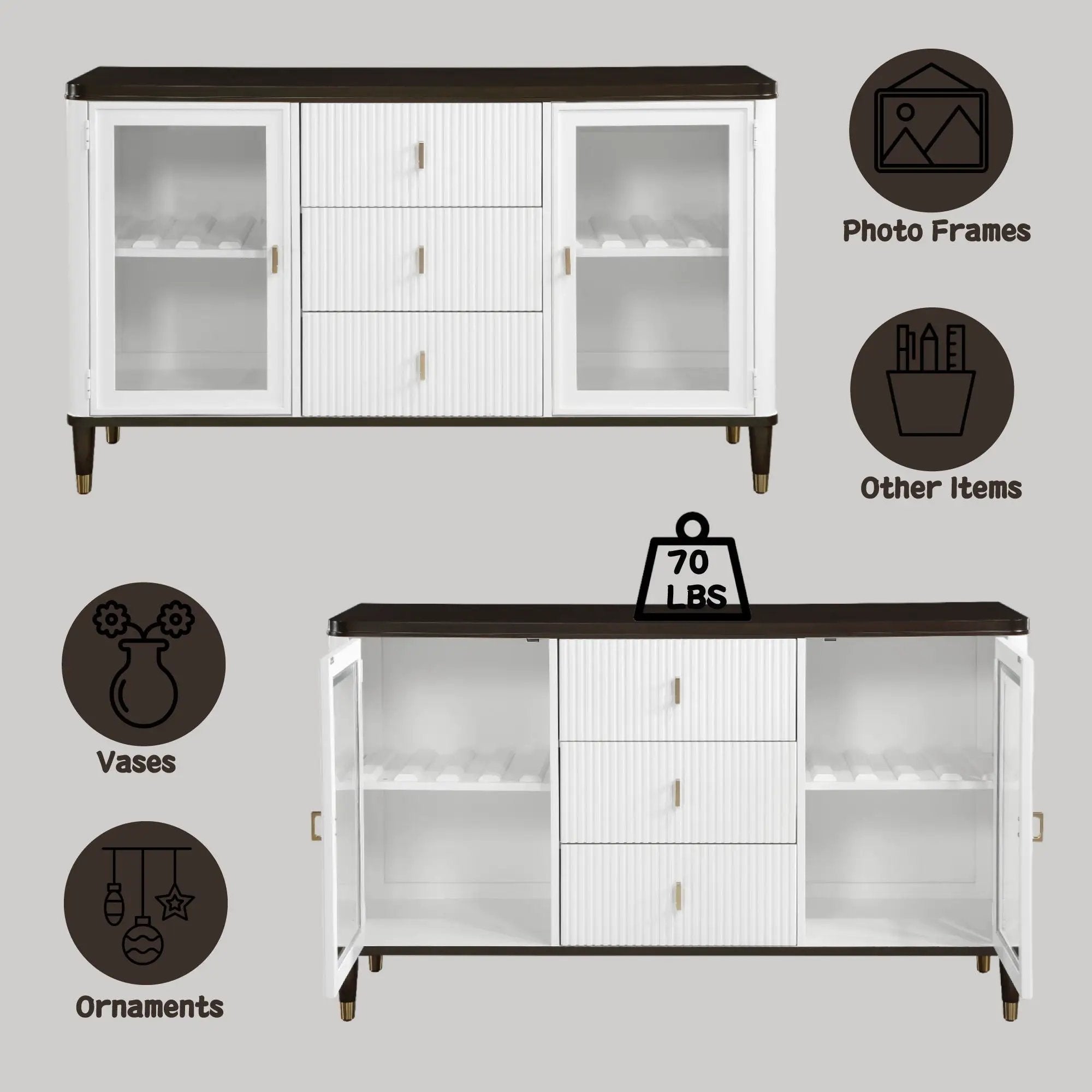 Carene Server Brown / White by HouseOfZazla