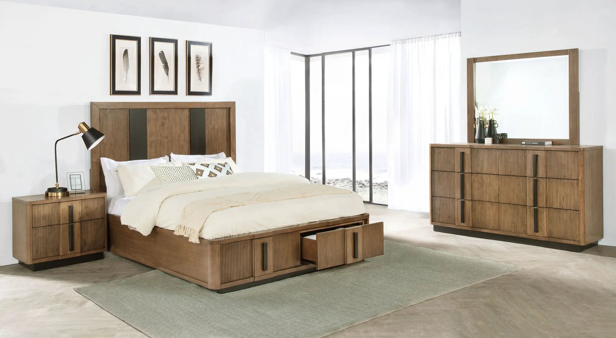 Terrace 4-piece California King Bedroom Set Ash Brown by Unique Piece Furniture