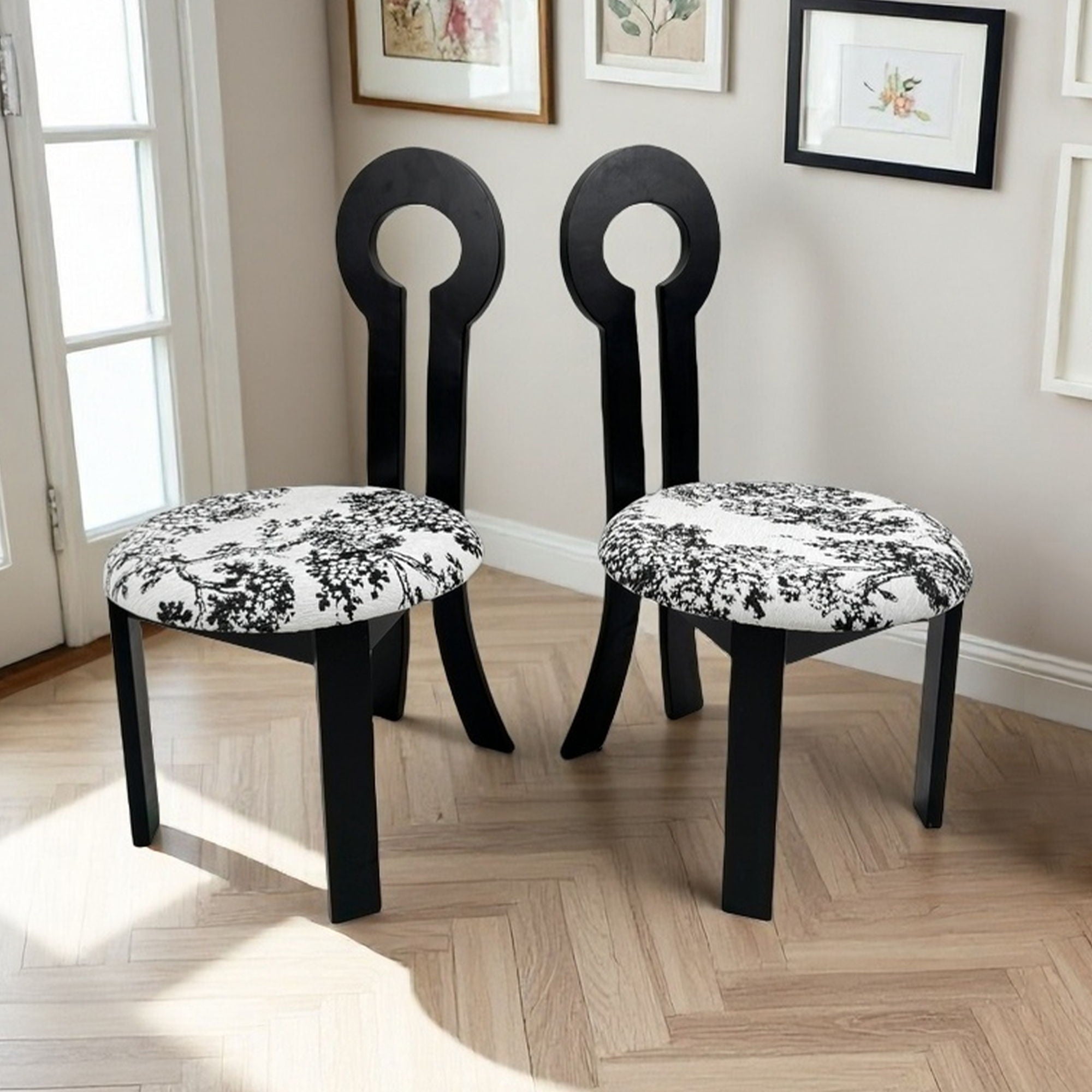 Key Design, Dining Chairs (Set of 2) - White / Black by HouseOfZazla