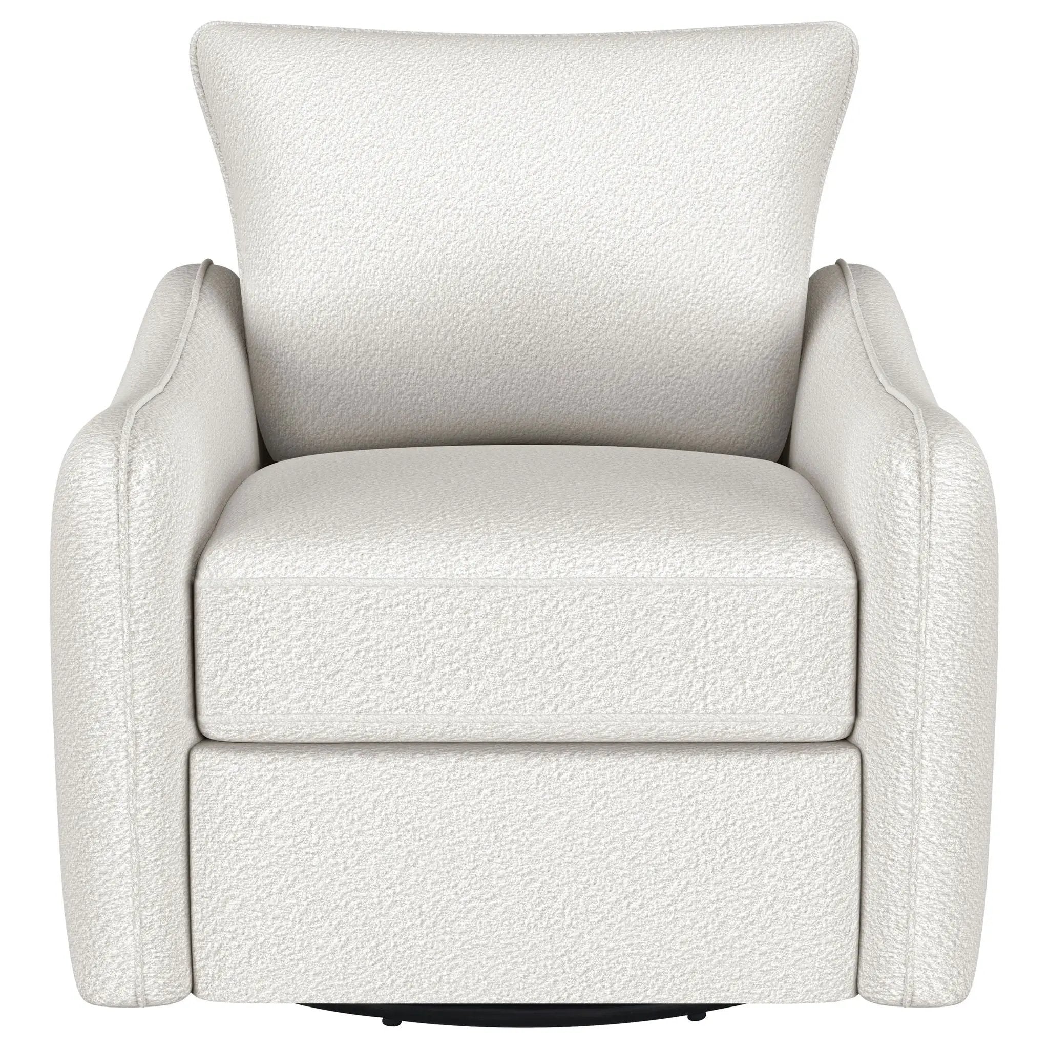 Madia Upholstered Sloped Arm Swivel Glider Chair Vanilla by Unique Piece Furniture