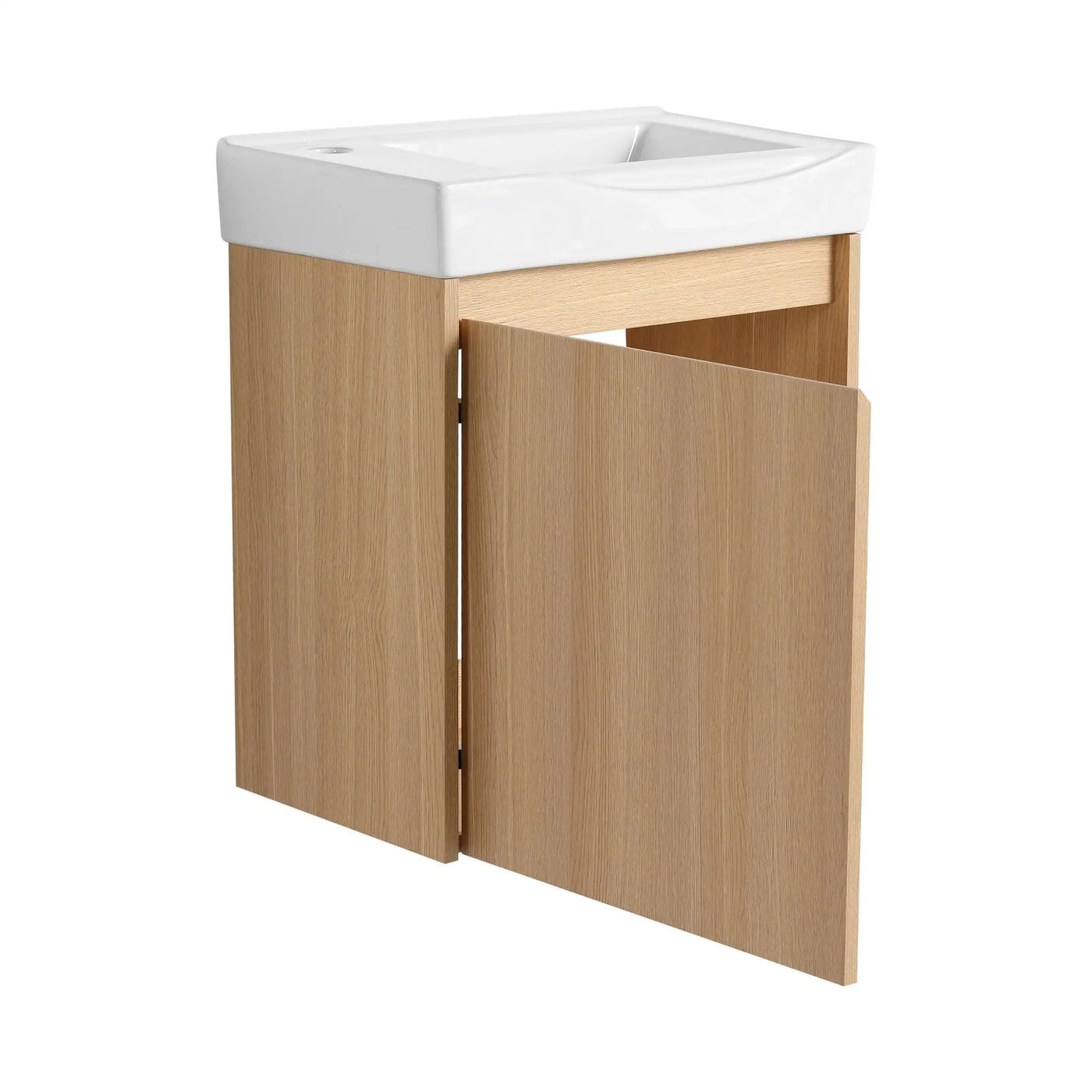 Modern Bathroom Vanity With Ceramic Basin, Wall Mounted Floating Sink Combo, Storage Cabinet by HouseOfZazla