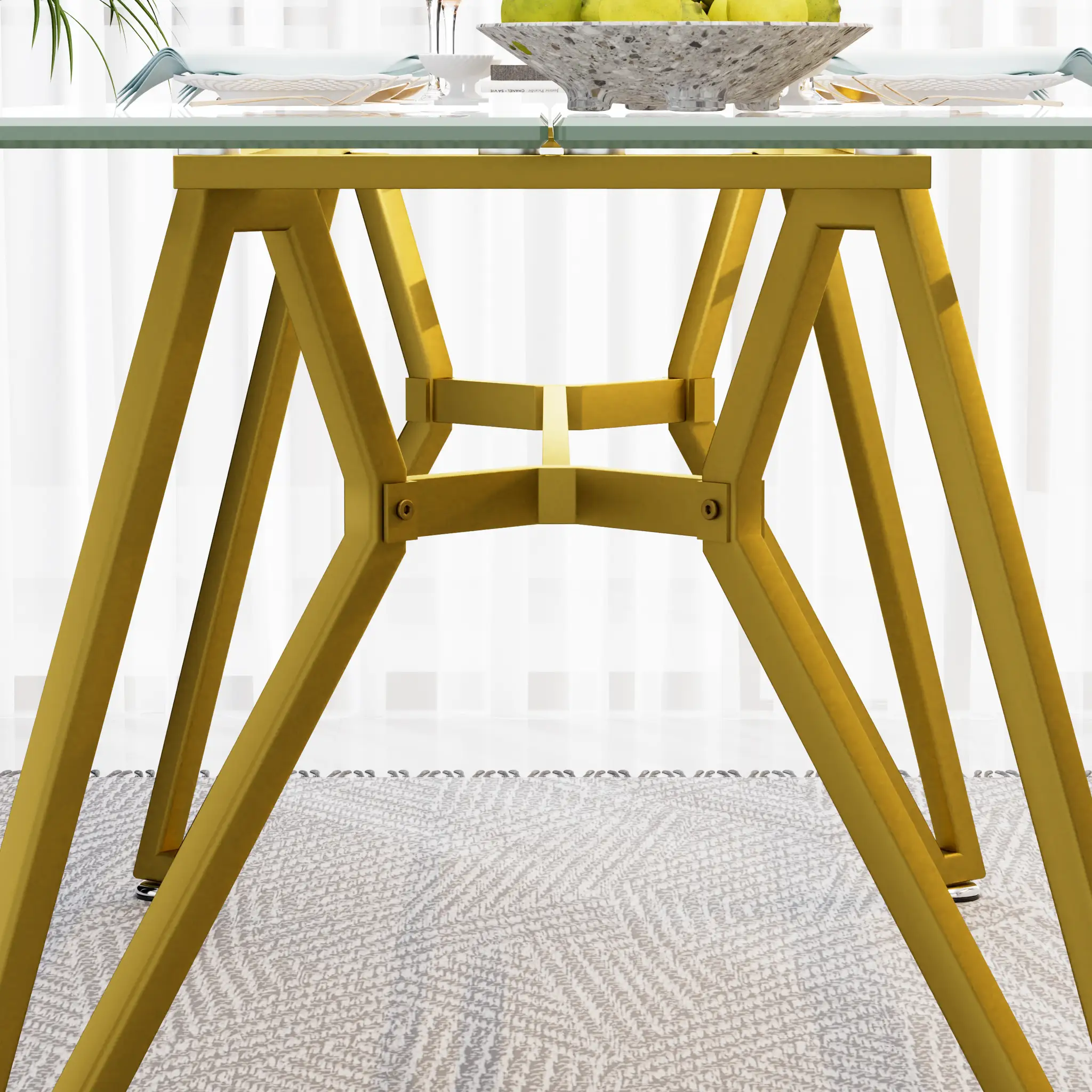 70.9-Inch Rectangular Glass Dining Table by HouseOfZazla