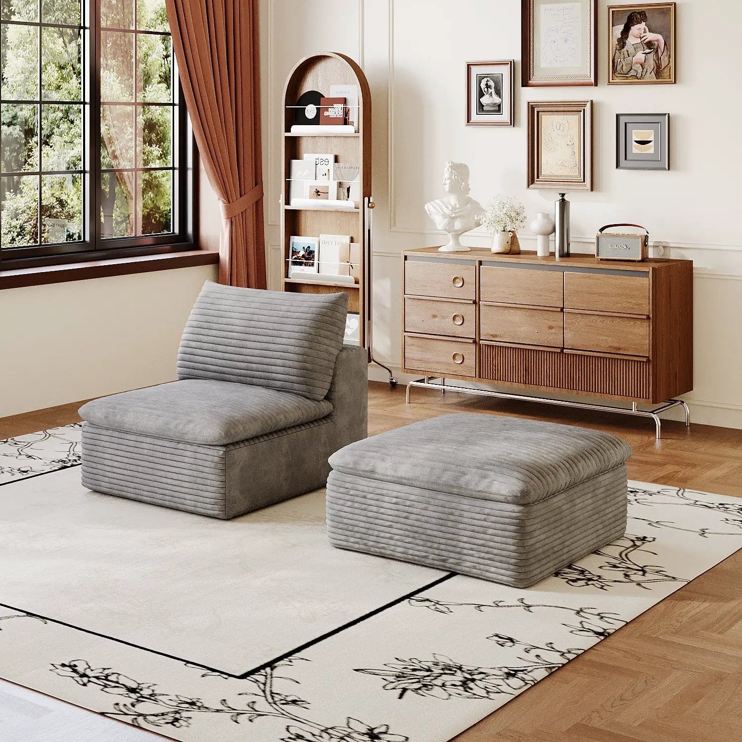 1 Middle Seat + 1 Ottoman by HouseOfZazla