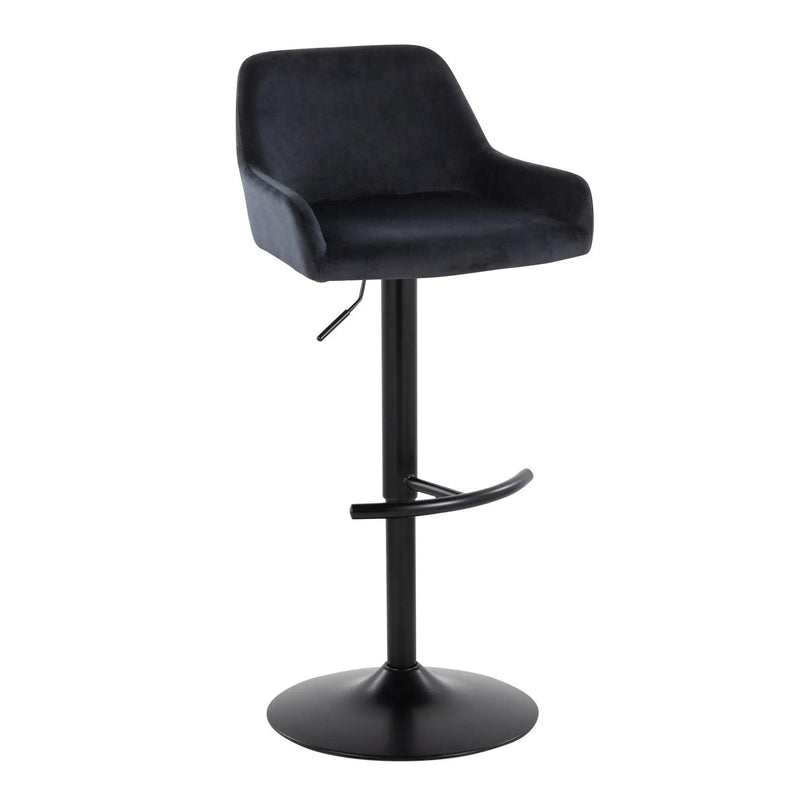 Daniella - Contemporary Adjustable Barstool With Swivel With Rounded T Footrest (Set of 2) by Unique Piece Furniture