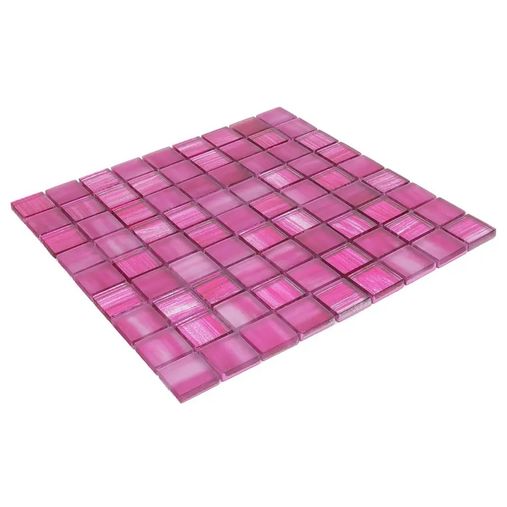 Fuchsia Pink 11x11 Glossy Matte Square Glass Mosaic Tile (5 pack, 4.43 sq ft/case) by Apollo Tile
